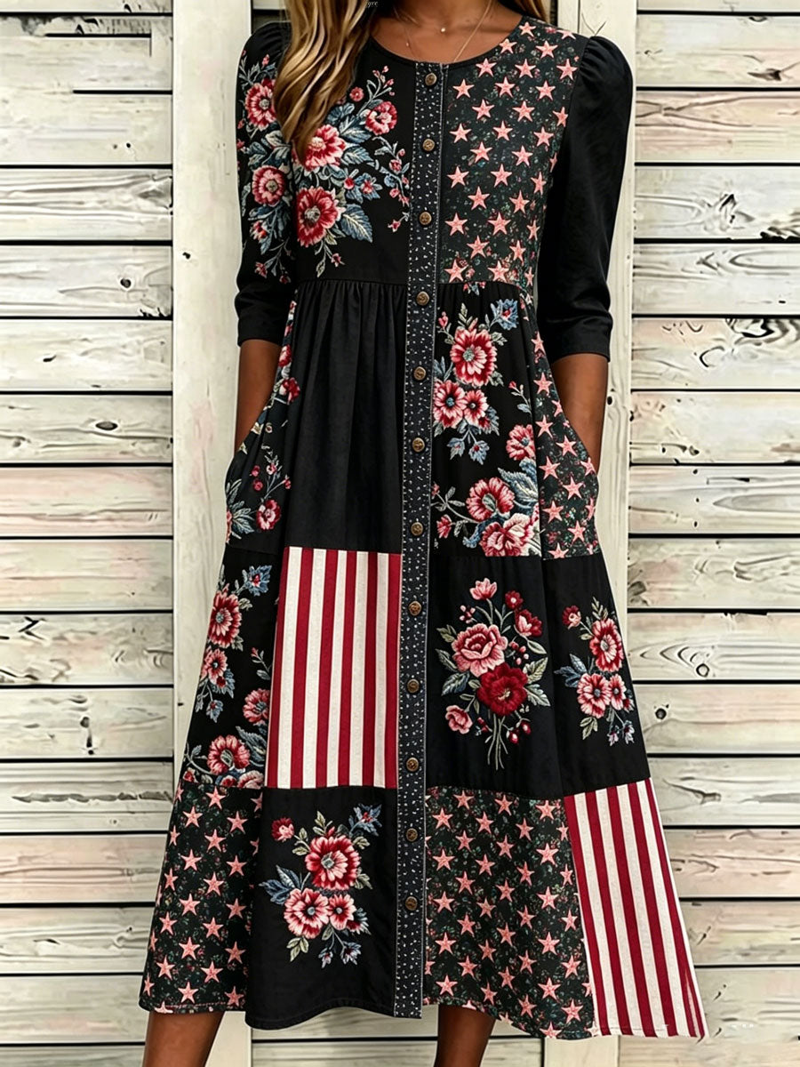 🔥Buy 3 Get 10% Off🔥Women'S Casual American Independence Day Print Art Casual Dress