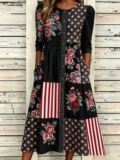 🔥Buy 3 Get 10% Off🔥Women'S Casual American Independence Day Print Art Casual Dress