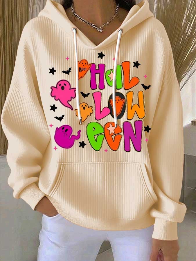 Women's Halloween Ghost Casual Hooded Sweatshirt