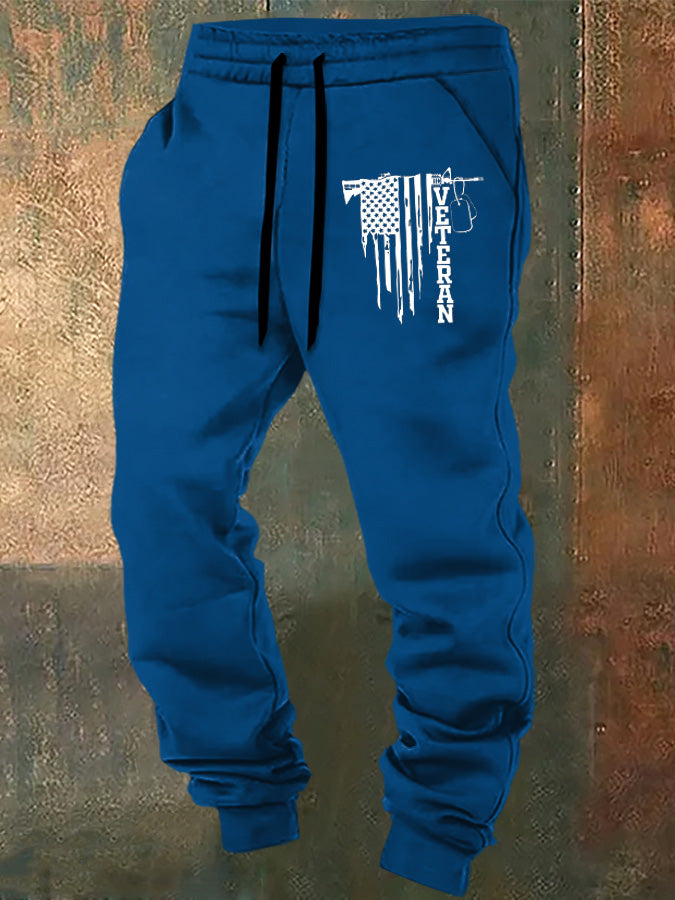 Gun And American Flag Veteran  Pattern Print Casual  Casual Sweatpants