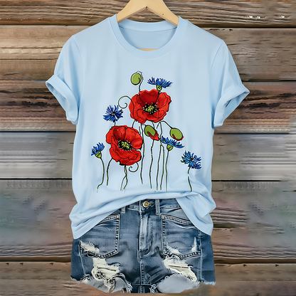 Women's "Red Friday" Poppy Commemorative Crew-Neck T-Shirt