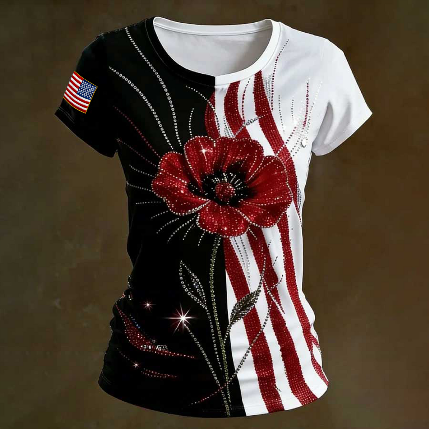 Women's Casual Memorial Day Print Short-Sleeve T-Shirt