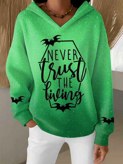 🔥HOT SALE🔥Women's Halloween Witch Print Furry Lined Hoodie