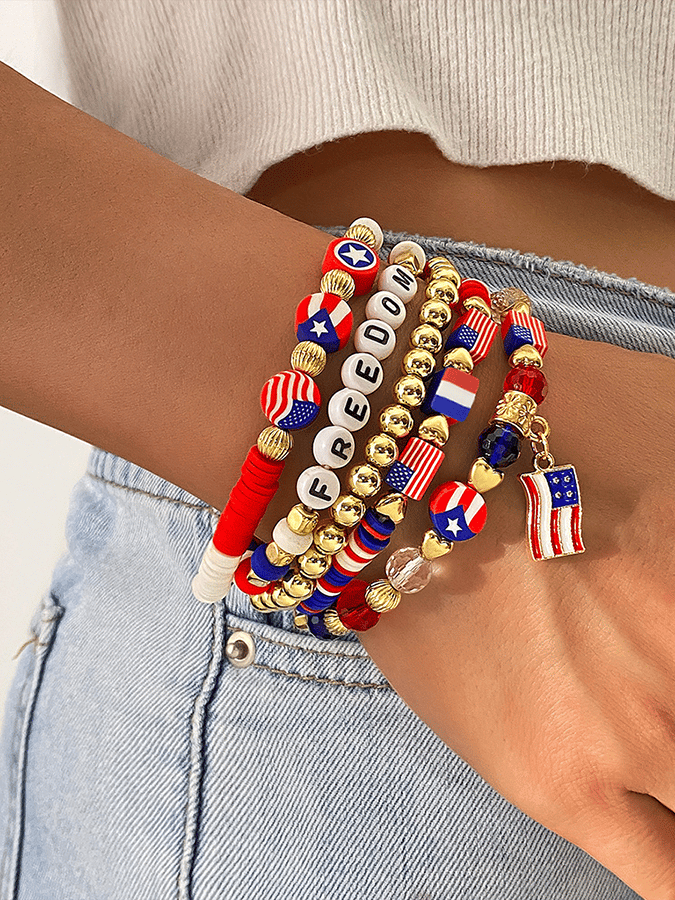 American Flag Patriotic Commemorative Bracelet