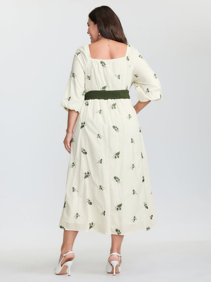 2-in-1 Embroidered Tulle Maxi Dress