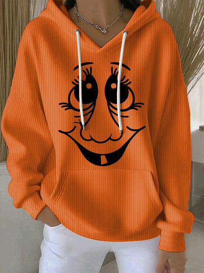 🔥HOT SALE🔥Women's Witch Face Print Casual Sweatshirt