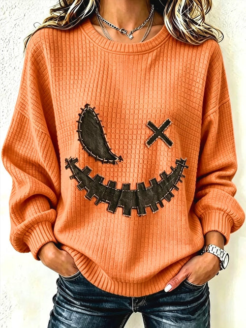 Women's Halloween Print Crewneck Sweatshirt