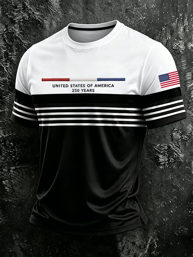 Men'S America Flag Printed Casual T-Shirt