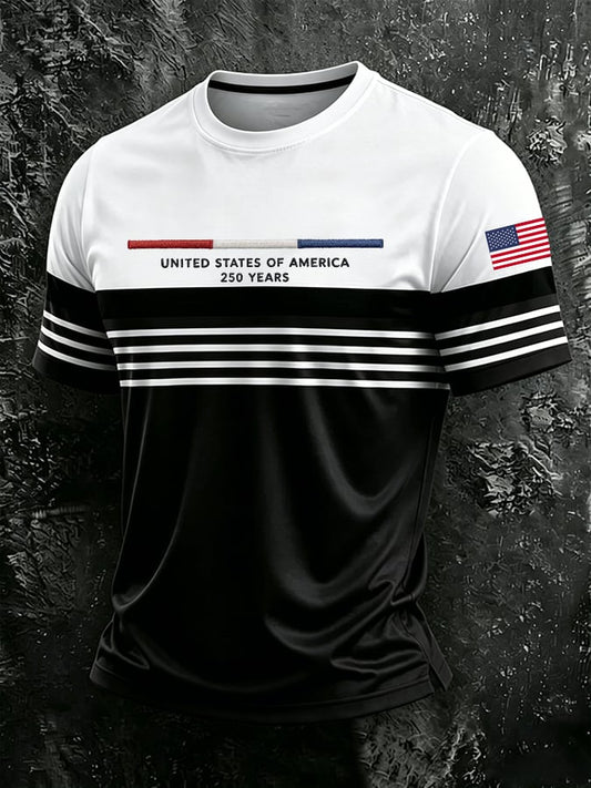 Men'S America Flag Printed Casual T-Shirt
