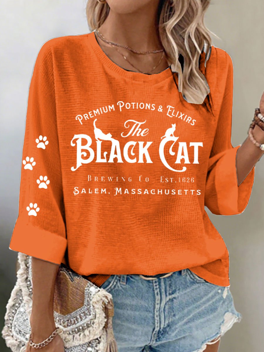 Women's casual Halloween Premium Potions and Flixirs The Black Cat Brewing Co T-shirt