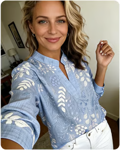Artisanal Style: The Stand Collar Floral Blouse ?