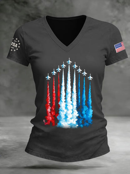 Women's America 250 – Red, White & Blue Sky Tribute Print T-Shirt