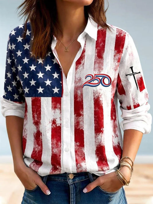 Women's Retro 250th Anniversary Print Shirt