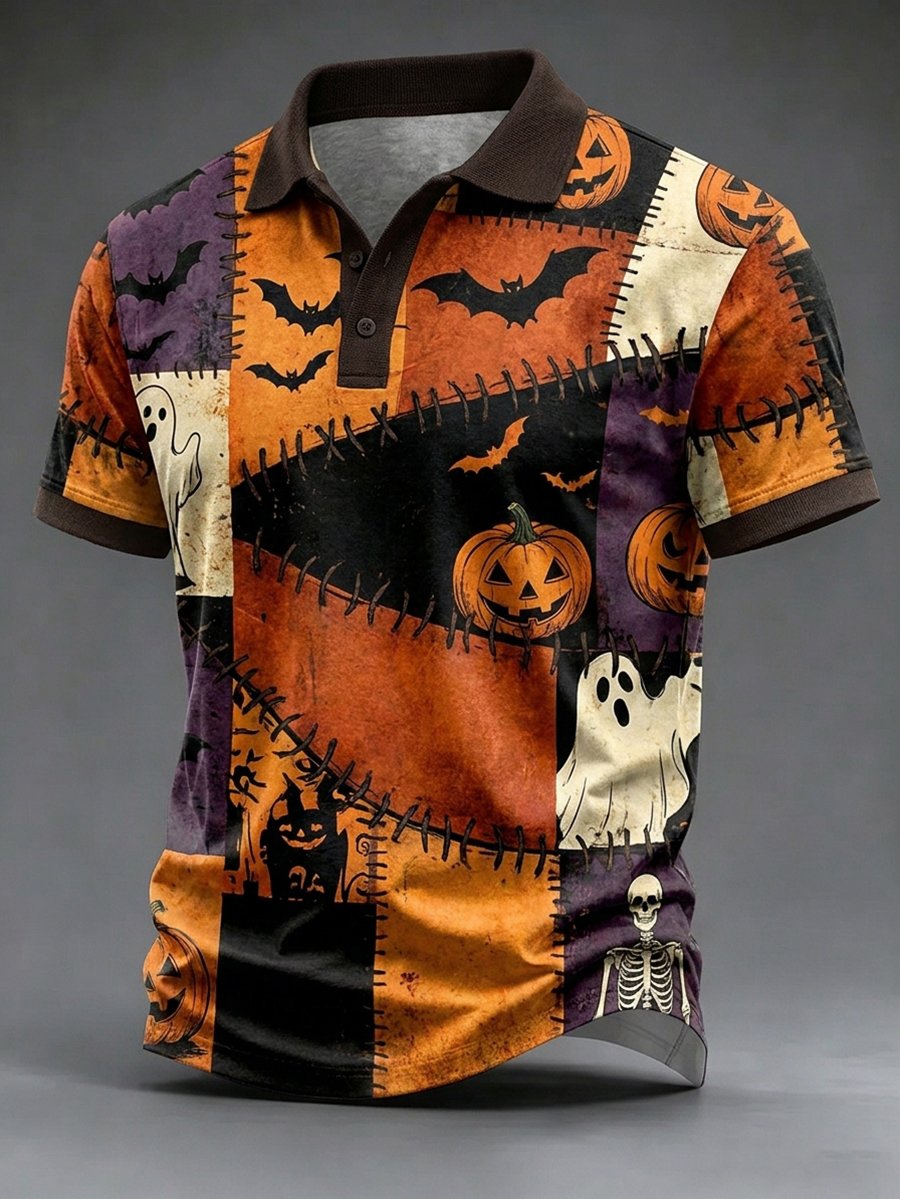 Men's Halloween Short-Sleeve Polo Shirt