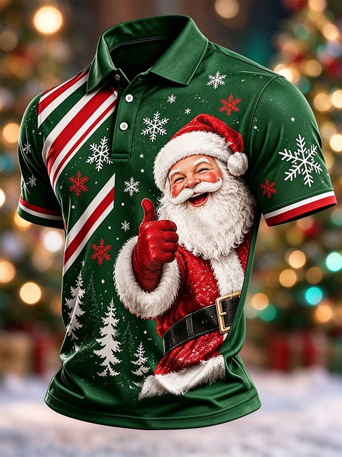 Men's Casual Christmas Short-Sleeve Polo Shirt