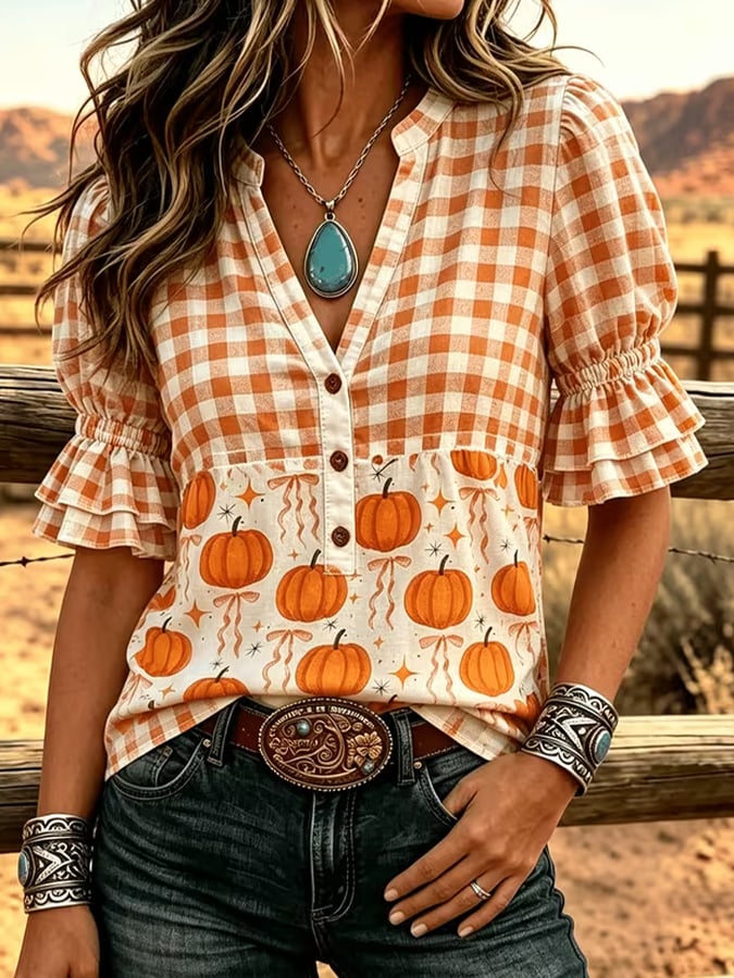 Women's Halloween Print Shirt