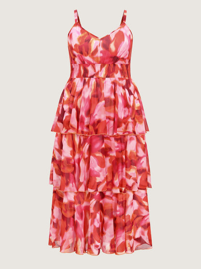 Floral Print Tiered Cami Maxi Dress