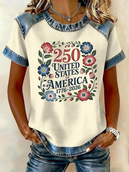 Women's 250th Anniversary American Casual Printed T-Shirt