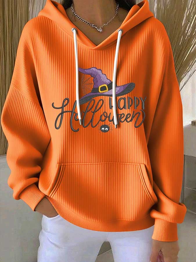 Women's Halloween Printed Casual Hooded Sweatshirt