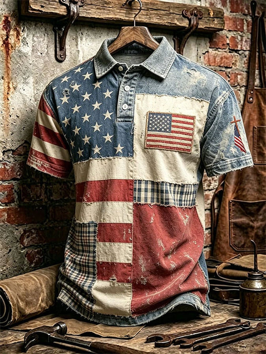 Men's Casual Printed Polo Shirt