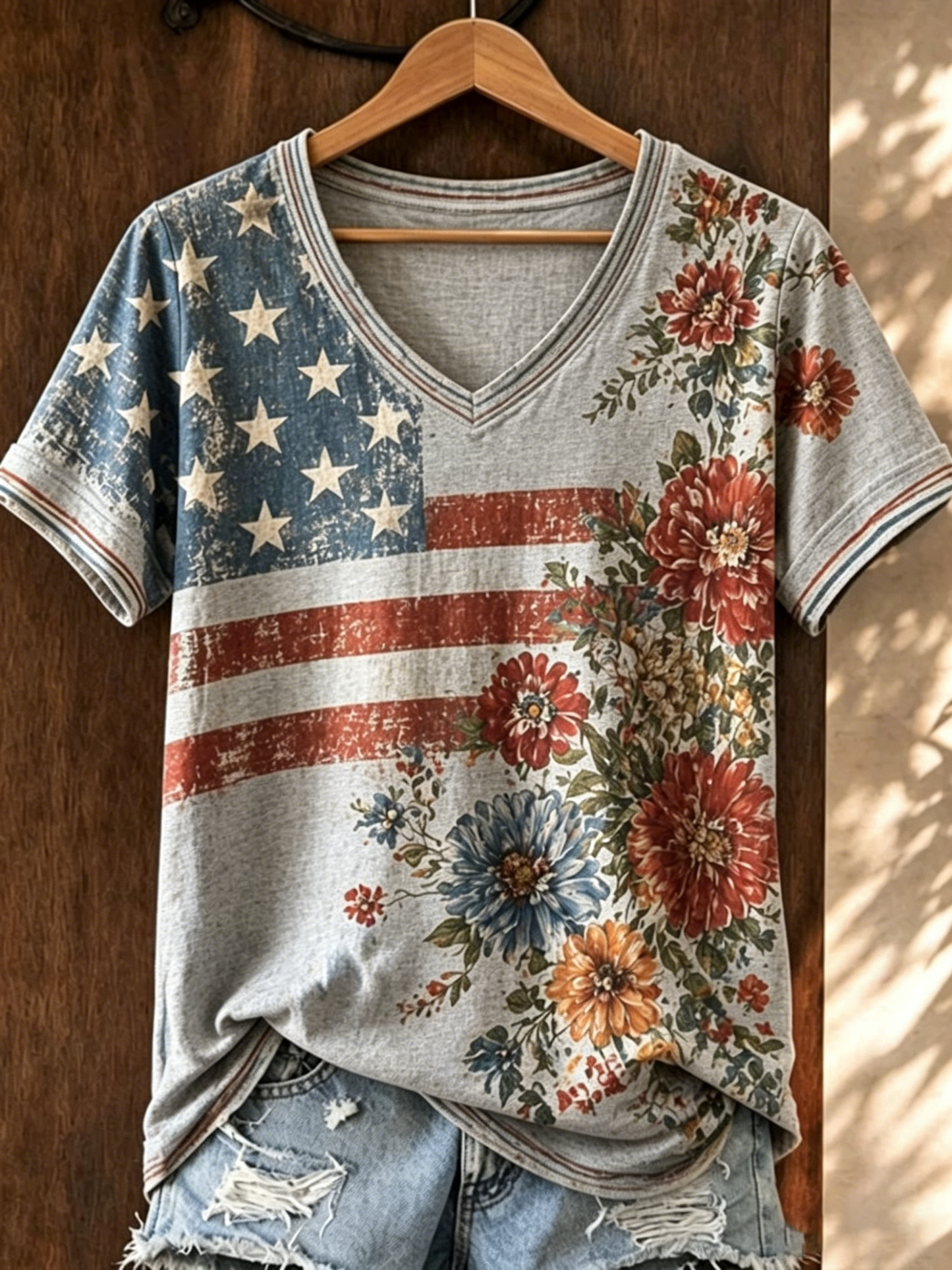 🔥Buy 3 Get 10% Off🔥Women's Casual Retro Patriotic T-shirt