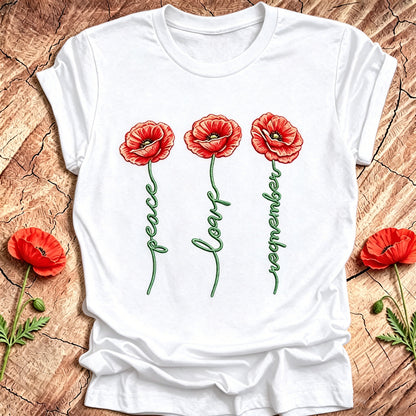 Women's Memorial Day Poppy Art Printed T-Shirt