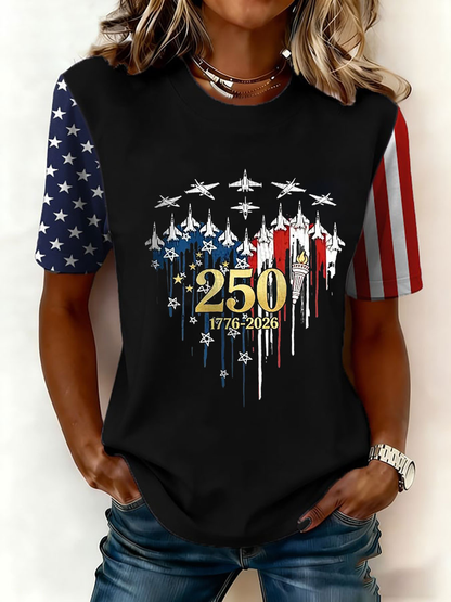 Women's USA 1776-2026 Print Casual T-Shirt