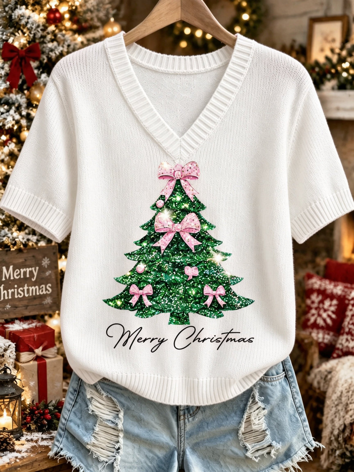 Women's Christmas Print T-Shirt