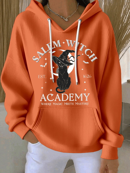 🔥HOT SALE🔥Women's Salem Witch Est. 1626 Academy Where Magic Meets Mastery Print Casual Hooded Sweatshirt
