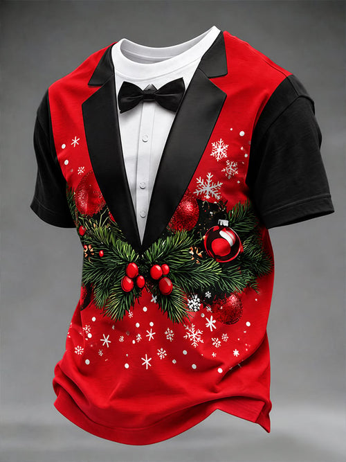 Men'S Casual Christmas Print Top