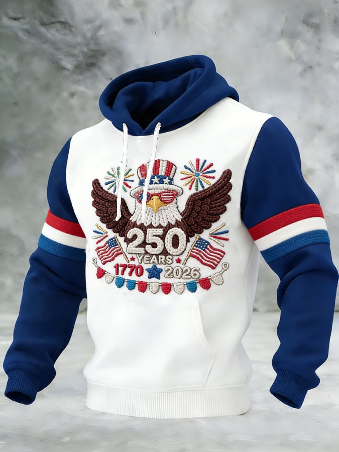 Men's Casual American 250th Anniversary Print Sweatshirt