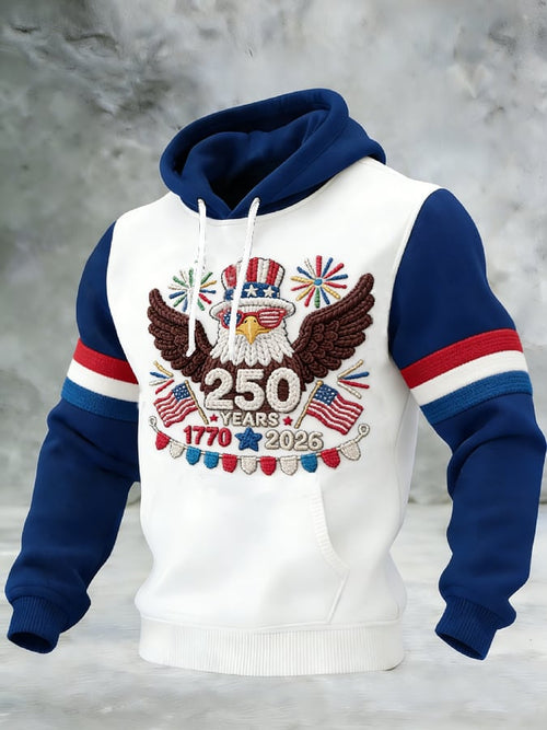Men's Casual American 250th Anniversary Print Sweatshirt