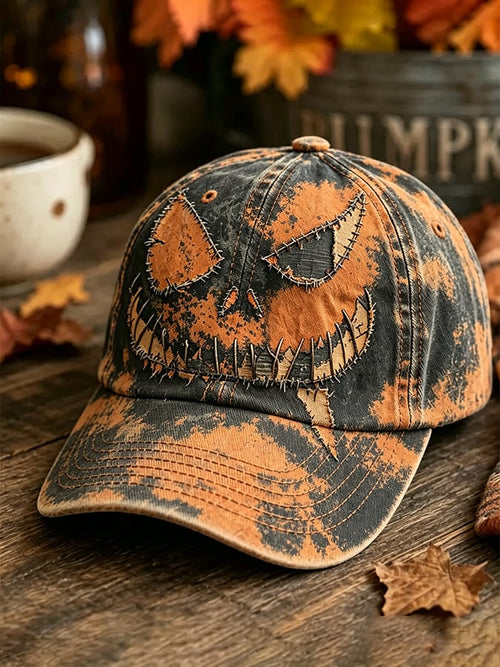 Unisex Halloween Scary Pumpkin Face Print Casual Hat