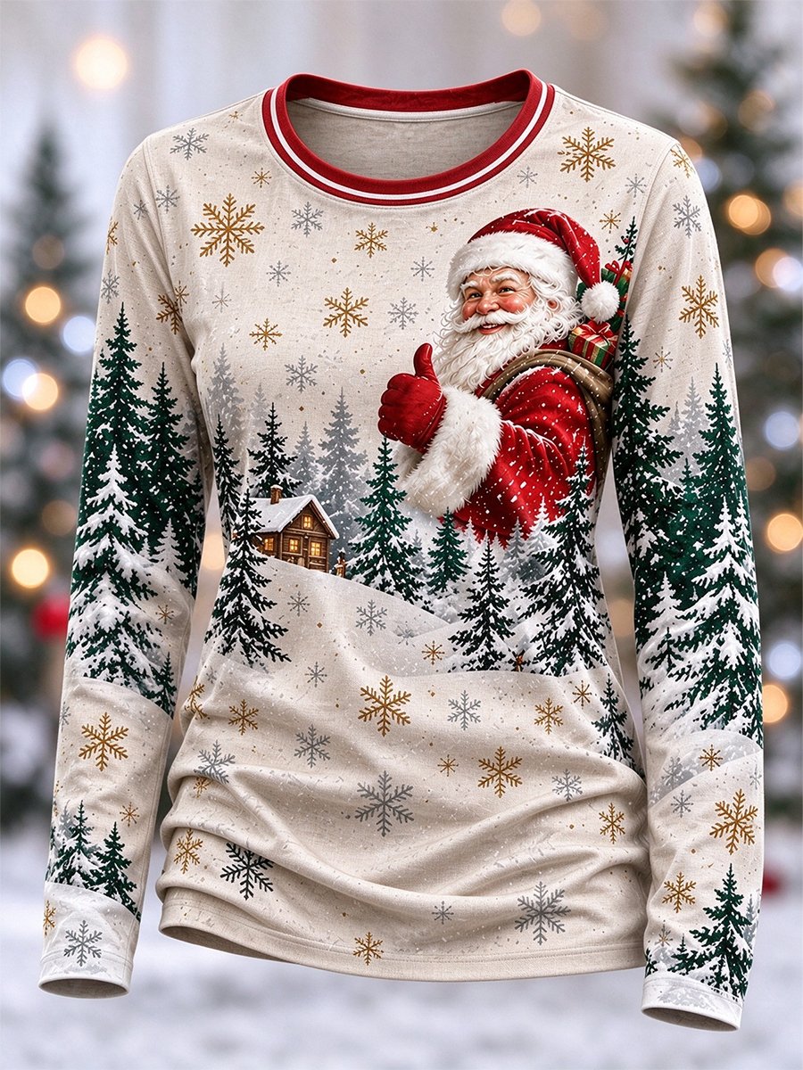 Women's Casual Christmas Long-Sleeve Top