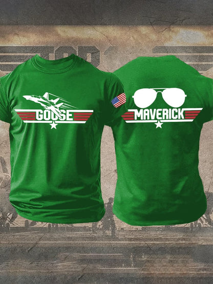Men's Retro Goose And Maverick Print T-Shirt