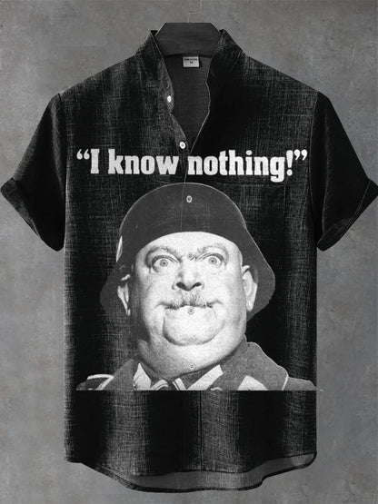 I Know Nothing Art Print Casual Cotton Short Sleeve T-shirt