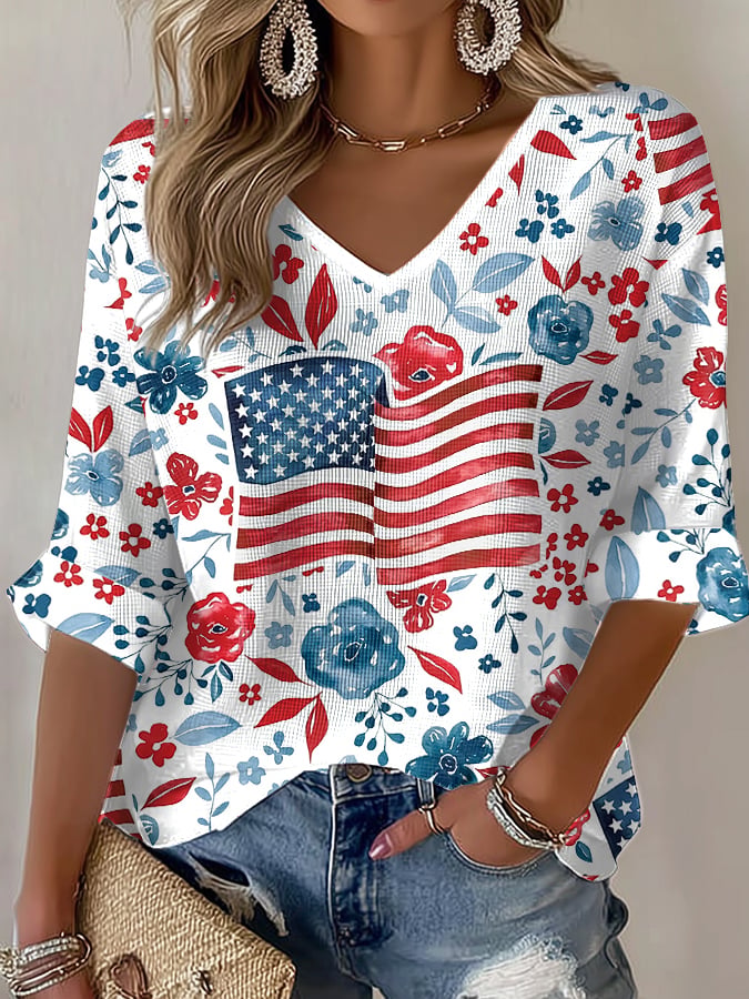Women's 250th Anniversary Floral Print Top
