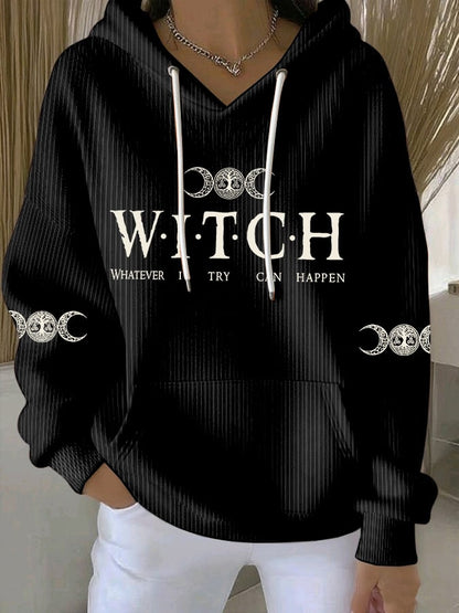 🔥HOT SALE🔥Women's Witch Whatever I Try Can Happen Print Casual Sweatshirt