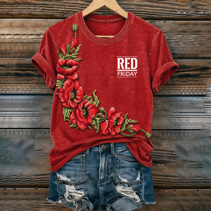 Women's "Red Friday" Poppy Commemorative Crewneck T-Shirt