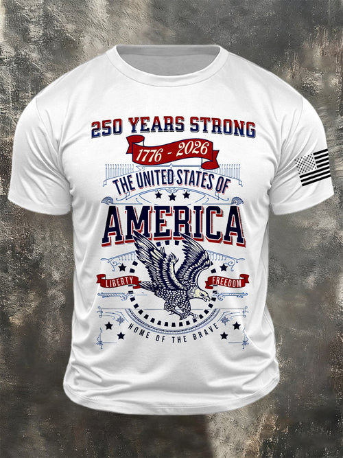 Men's American Anniversary Short-Sleeve Crew Neck T-Shirt