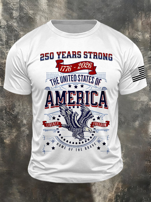 Men's American Anniversary Short-Sleeve Crew Neck T-Shirt