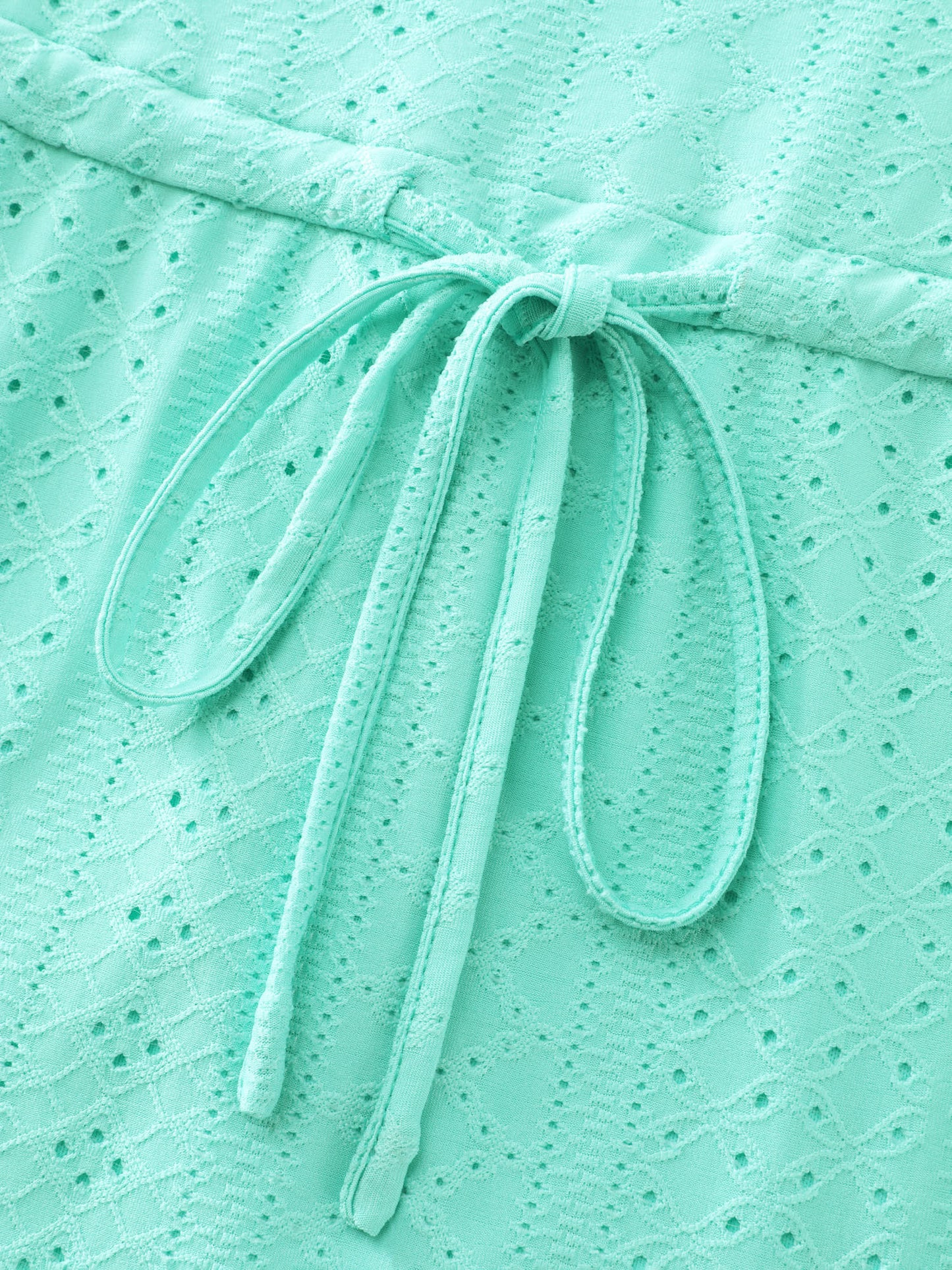 Stretchy Eyelet Textured Petal Sleeve Midi Dress