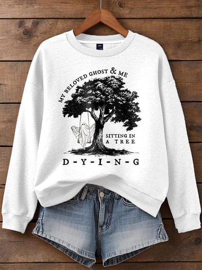 Women's Halloween Print Sweatshirt
