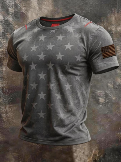 Men's Retro Biker "Route 66" Crew Neck Short-Sleeve T-Shirt