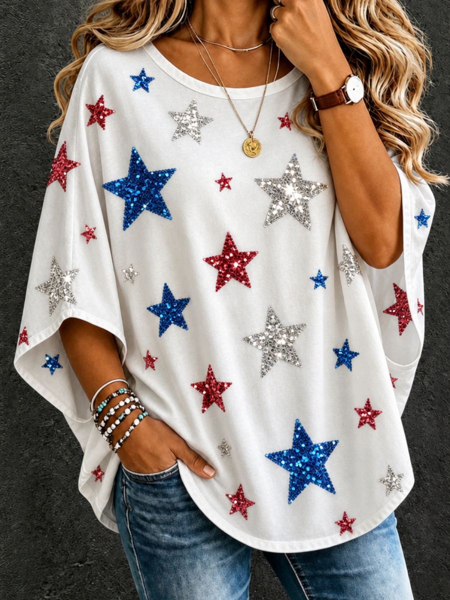 Women's Independence Day Art Oversized Top