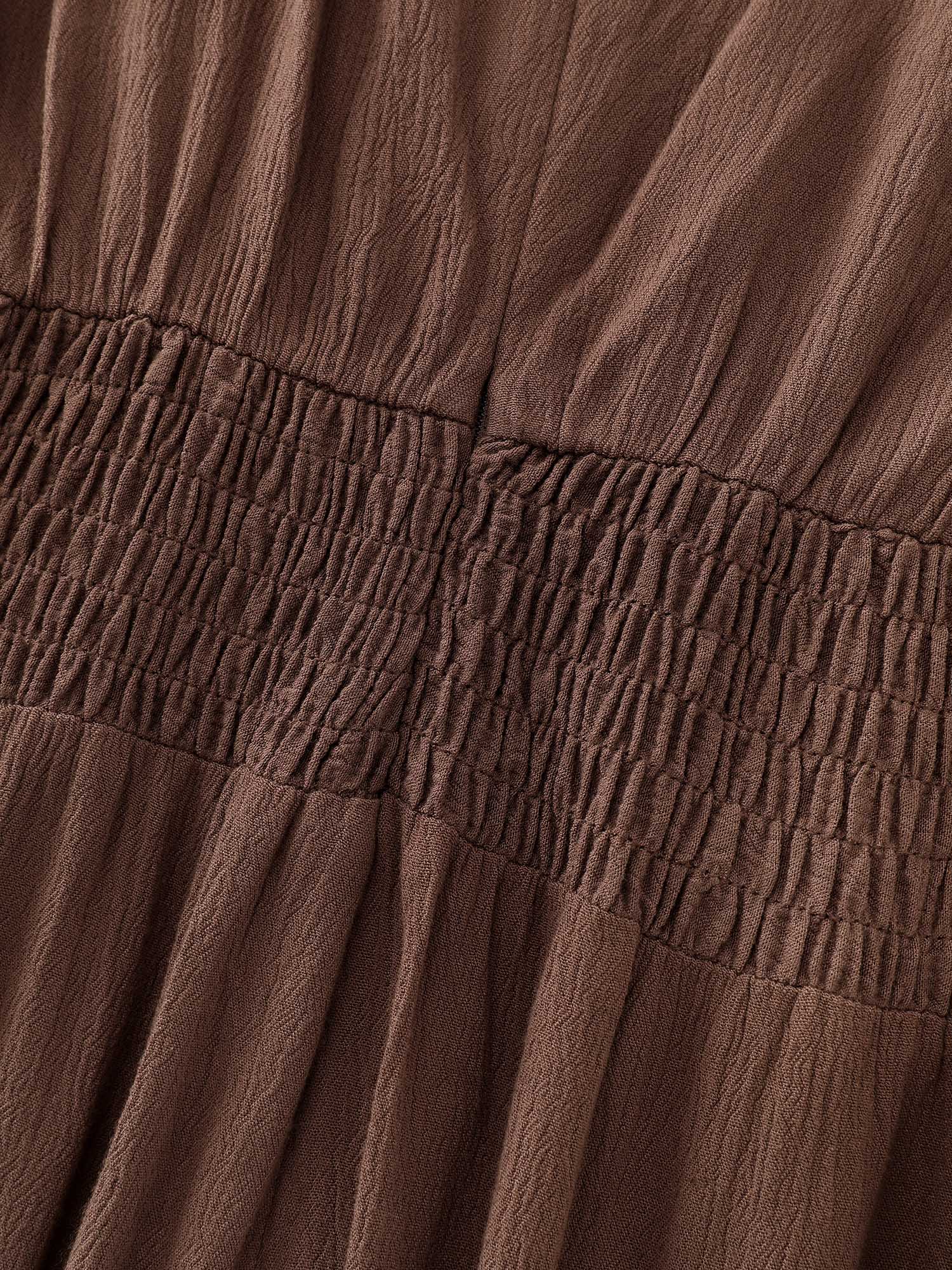 Textured Pleated Waist Surplice Jumpsuit