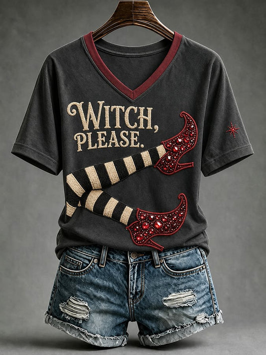 Women'S Casual Halloween Print V-Neck Top