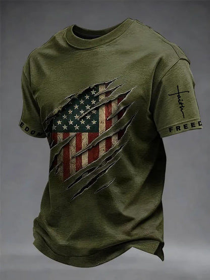 Men's Casual Faith Print T-shirt