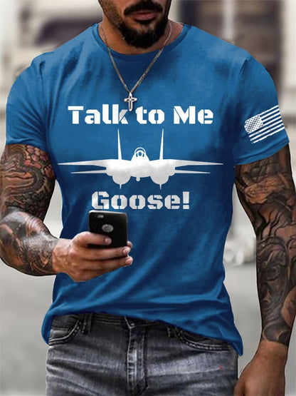 Men's Retro Talk To Me Goose Print T-Shirt