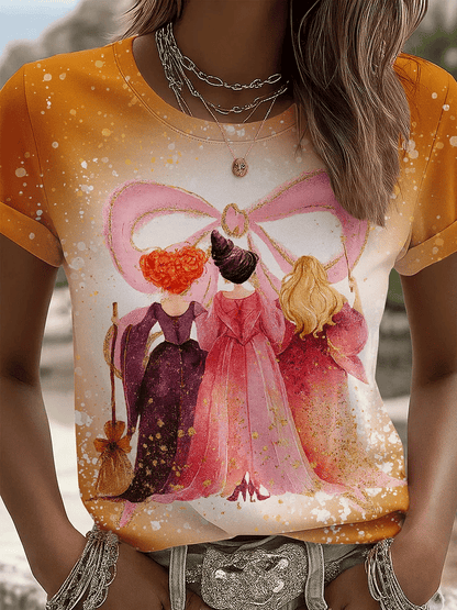 Women's Halloween Witch Art Print T-shirt